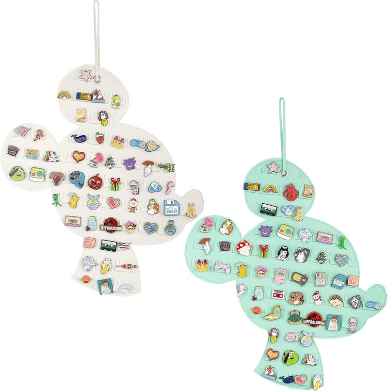JOYMOMO Hanging Brooch Pin Organizer Enamel Pin Display Cute Cartoon Shape Brooch Pin Display Storage Holder for Brooch Pin(Without Accessories ) (beige+green) - Image 1